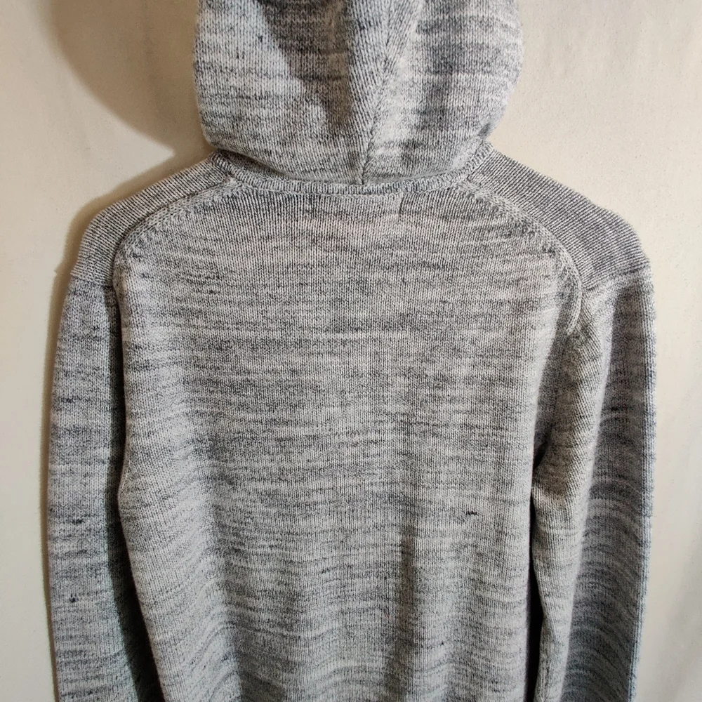 H&M L.O.G.G. Men's Gray Knit Henley Button Up Long Sleeve Hoodie Sweater Top M
